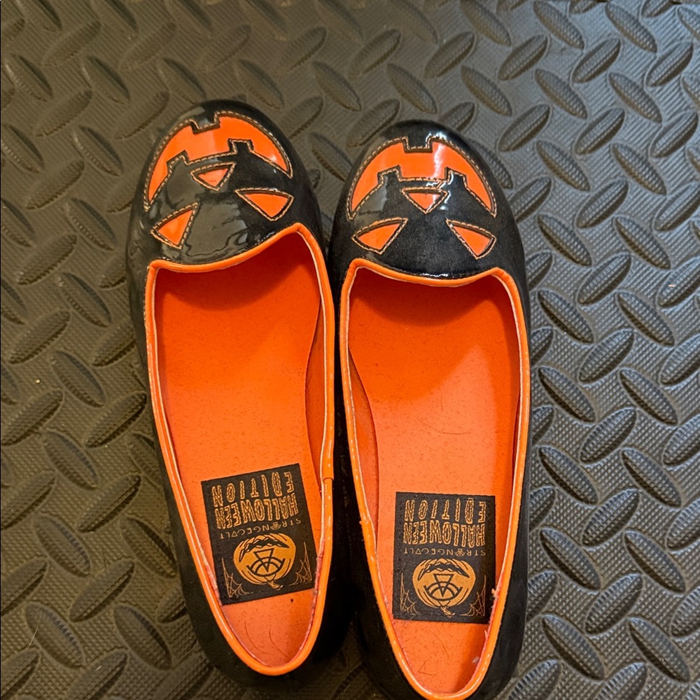 Strange Cult Black and Orange Flats